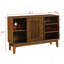 Buffet Farmhouse à cannelures avec rangement spacieux et trous de sortie pour la cuisine-810280213