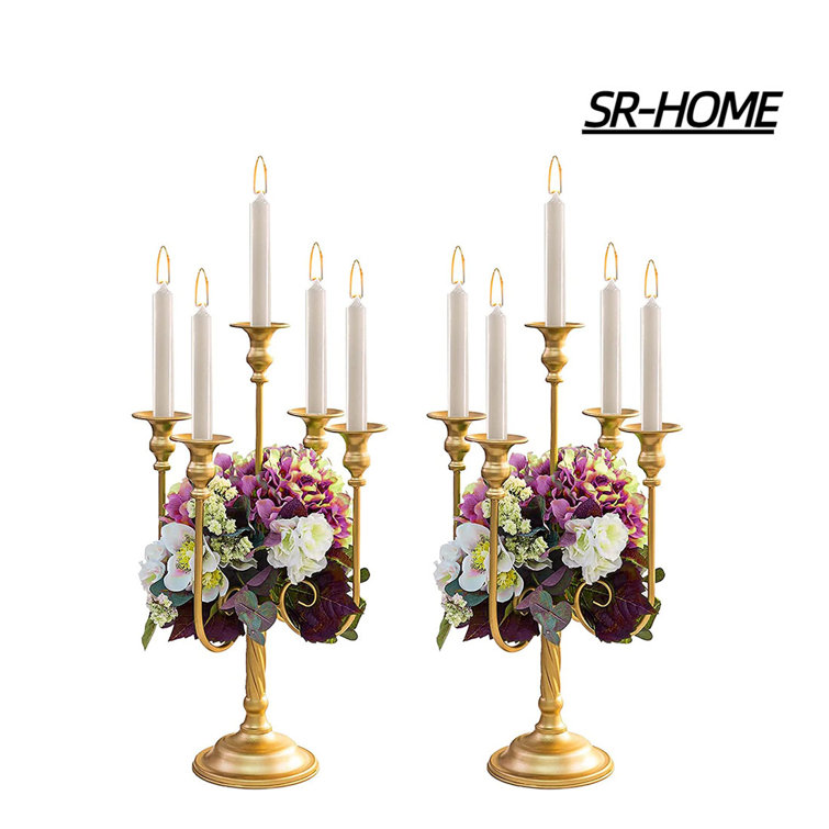 Five-Candle Brass Candelabra