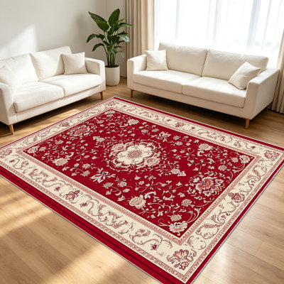 1PC Traditional Persian - style Area Rugs for Living Room, Soft and Comfortable, Suitable for all seasons, easy - to - maintain, machine washable Indoor floor mat, suitable for Bedroom, Dining Room, Hallway, Study, Patio, Home Decor, Outdoor Decor.