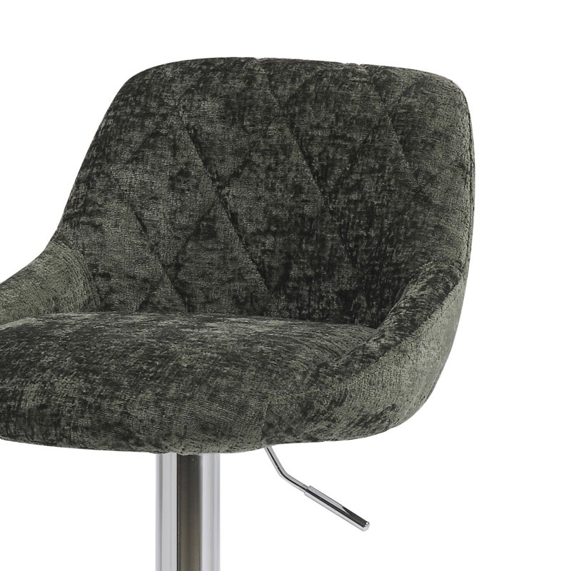 Dayanah Swivel Upholstered Adjustable Height Counter Stool with Metal Frame, Green
