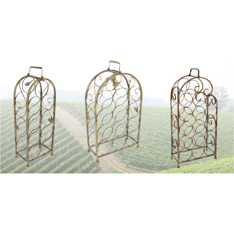 Floor Wine Bottle Rack in Gold
