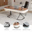 Bureau d'écriture contemporain 63 "avec tiroirs intégrés et base en métal simplifiée Coleharbor