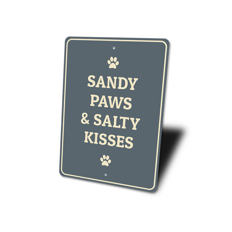 Plaque en aluminium Sandy Paws, H 14 po x l 10 po x P 0,04 po