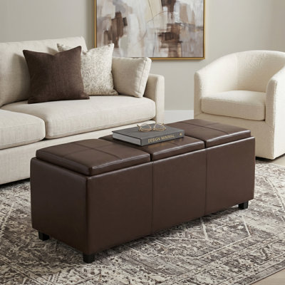 Repose-pieds de rangement rectangulaire avec rangement caché Avalon l 42 po Avalon