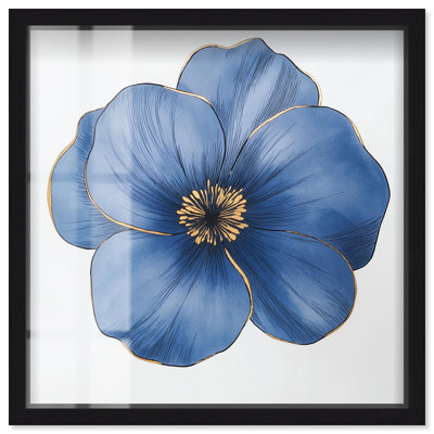 Décoration murale florale bleue «Brilliance II» par Art Remedy