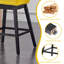 Tabourets de bar pivotants à hauteur de bar avec dossier, hautes chaises de bar rembourrées, structure en bois massif avec garniture cloutée, ensemble de 4-131562133-131562137
