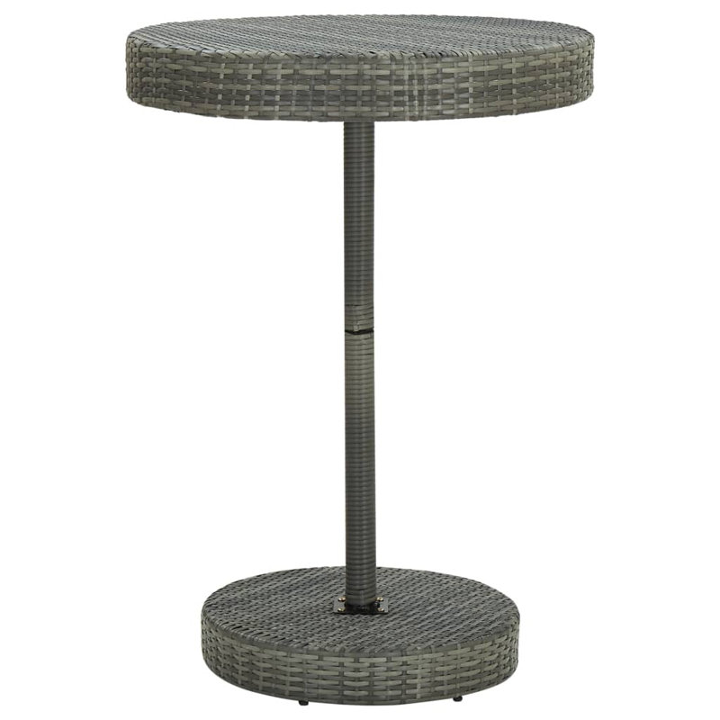 Rattan Bar Table, 23.8" x 41.7" (Dia. x H), Gray