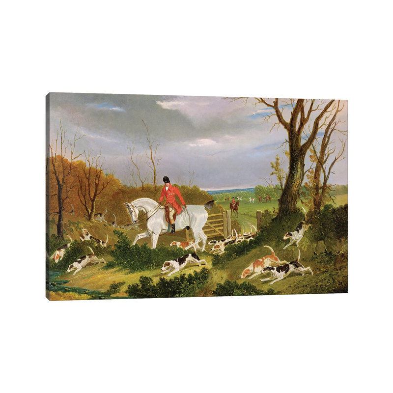 The Suffolk Hunt - Going To Cover Near Herringswell by John Frederick Herring Sr - Wrapped Canvas Painting