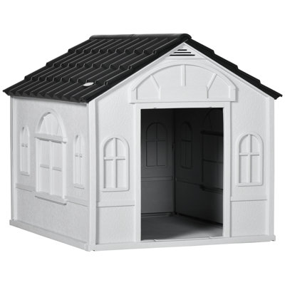 Niche pour chien - Eau, pour petits et moyens chiens, fenêtre mignonne aérée à l'intérieur du chiot, installation facile
