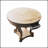 Farmhouse Round Table with Curved Legs & 2 Drawers – Small Size, Distressed Finish, Multi-Use Side/Coffee/Dining Table