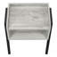 Table d'appoint, table d'appoint, table de bout, table de chevet, lampe, salon et chambre à coucher, stratifié gris, métal noir