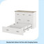 Armoire lit escamotable Murphy avec station de charge, lit plateforme pliable multifonctionnel avec 1 grand tiroir de rangement pour chambre d'amis, petite chambre-281537879-281537873