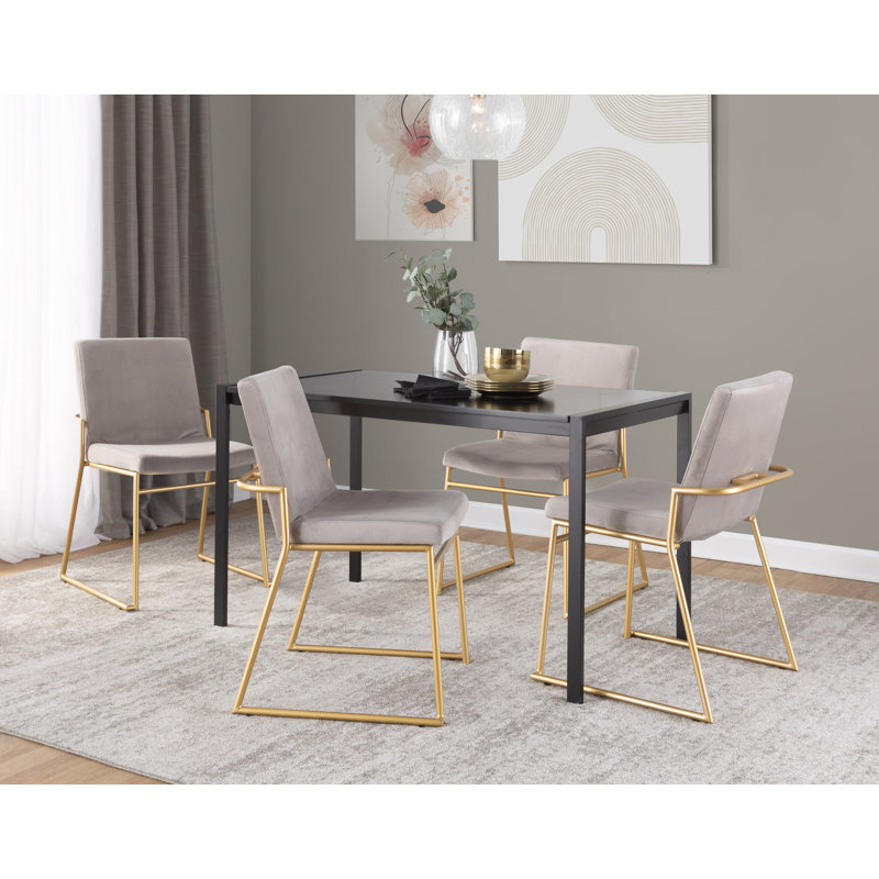 Chaise d'appoint Gradin, Doré, Velvet Silver