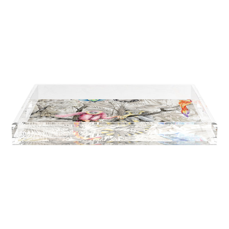 Arcadia Monkeys Acrylic Square Decorative Tray, 18"W x 18"D x 2"H