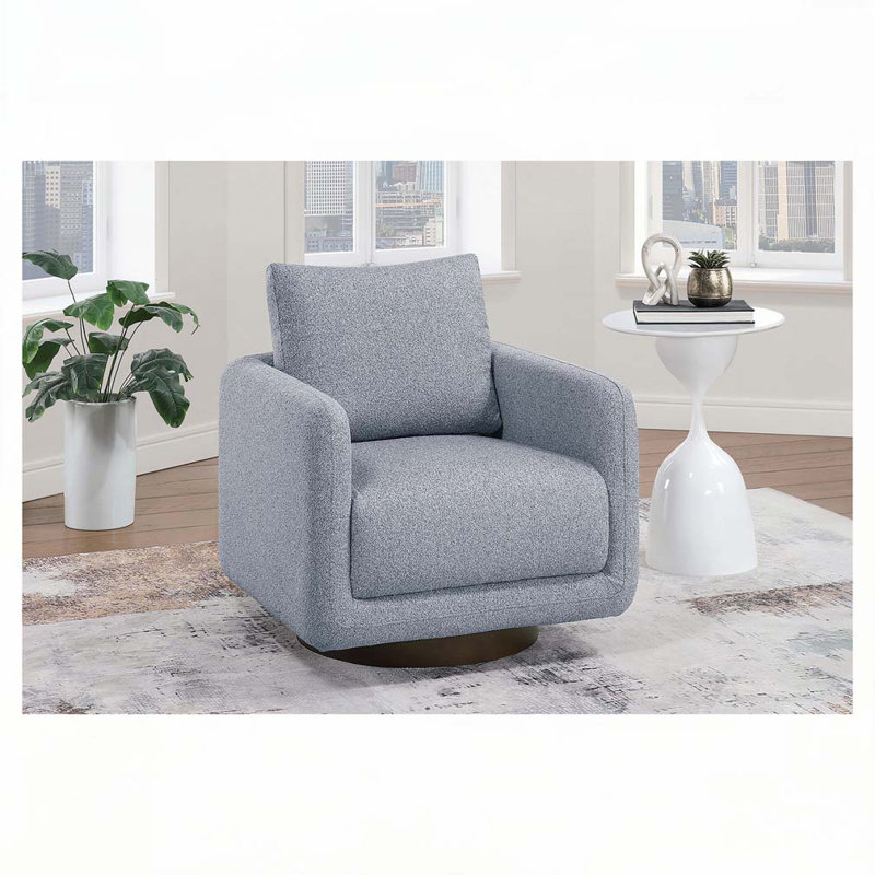 Fauteuil d'appoint pivotant en tissu Boucle, Gris