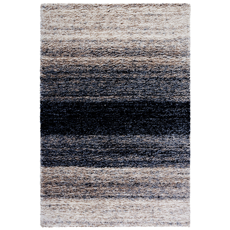 Mena Abstract Gray/Ivory Area Rug, Rectangle 5'5" x 7'7"