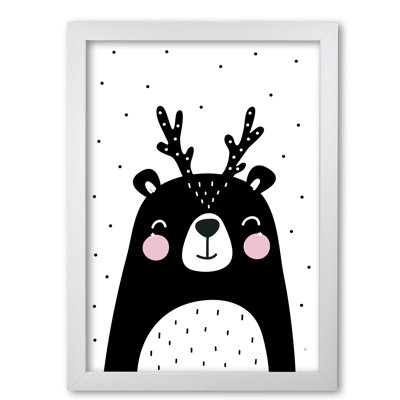 Black Bear With Antlers - Painting