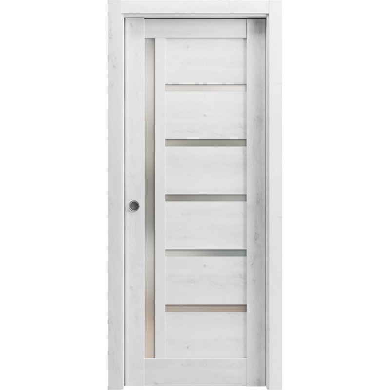 Portes à panneaux coulissantes à panneaux Quadro, 28 po x 96 po, Blanc nordique