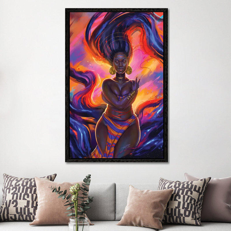 Of Space And Time by Hillary D Wilson - Print on Canvas, 152.4cm H x 101.6cm W x 3.81cm D, Black Framed