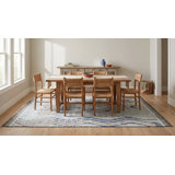 8x11 Ivory Hand-Knotted Wool Linear Maze Motif Tribal Modern Contemporary Carpet Rug