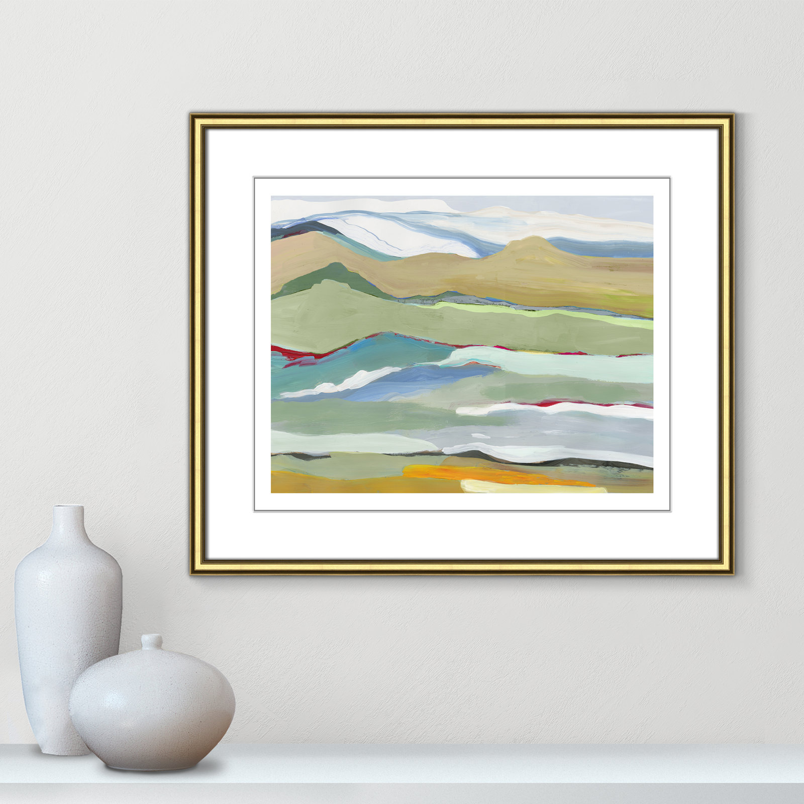 Goodbye Summer on the Hills - Picture Frame Painting, 22.75" H x 26.75" W x 0.88" D, Gold Framed