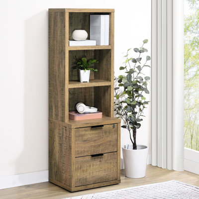 Bibliothèque à 3 tablettes avec tiroir verrouillable Mango