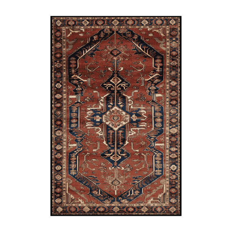 Machine Washable Persian Brown Area Rug, Runner 2' x 5'