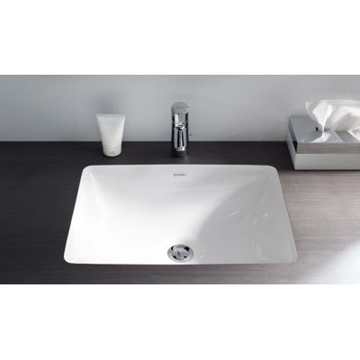Lavabo de salle de bain rectangulaire encastré en céramique avec trop-plein Starck 3