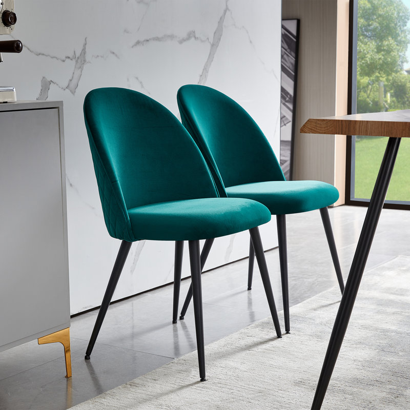 Chaise d'appoint rembourrée capitonnée en bois manufacturé, Vert