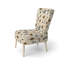 Motif floral aquarelle beige et noir - Chaise d'appoint rembourrée Cottage