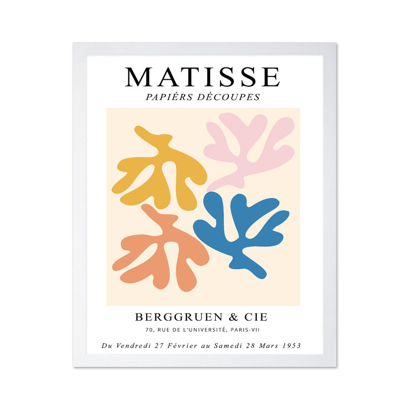 Henri Matisse - The Cut-Outs No2, H 08 po x l 10 po, Affiche, Encadrement blanc
