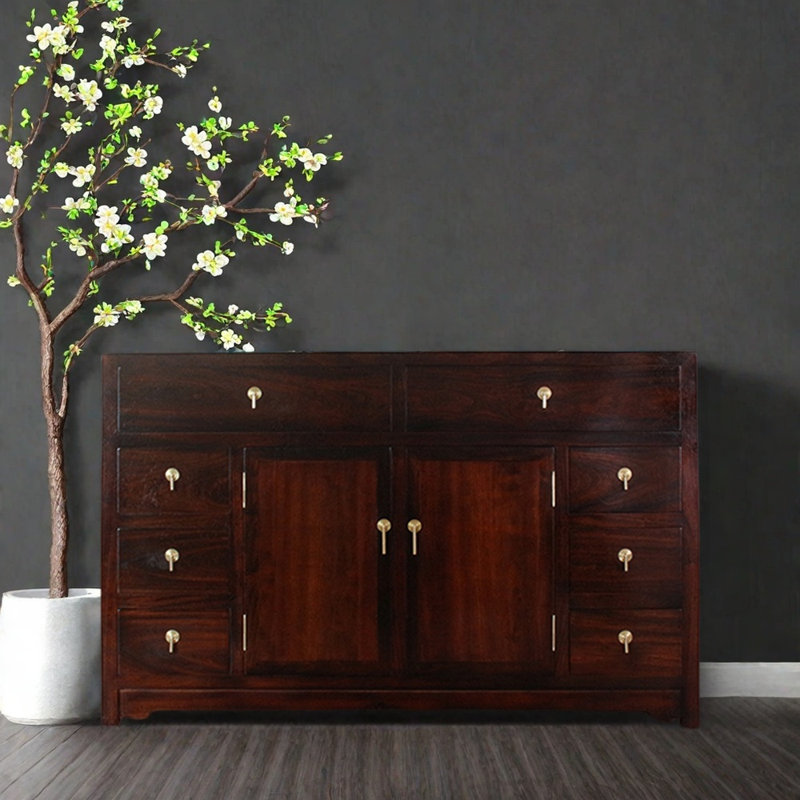 Armoire de vestibule à tiroirs multiples, Bois brun foncé