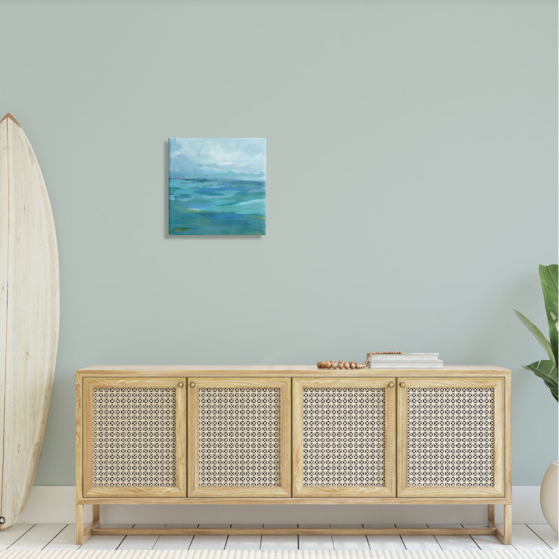 «Flowing Ocean Tide Abstract» par Victoria Barnes - Peinture, H 17 po x l 17 po x P 1,5 po, Toile tendue