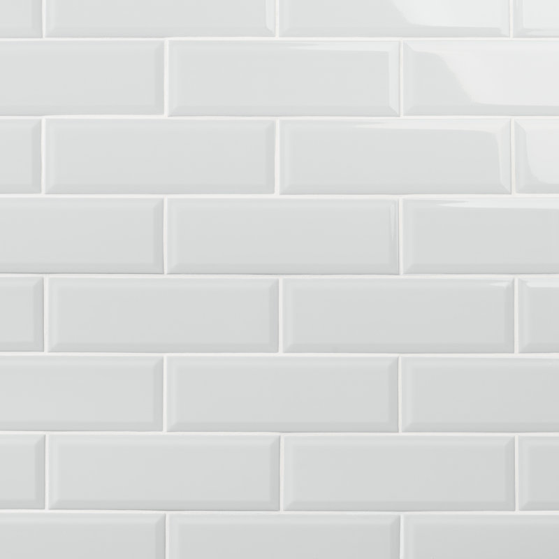 Carrelage mural en céramique poli biseauté 3,93 po x 11,81 po Danvers, Blanc