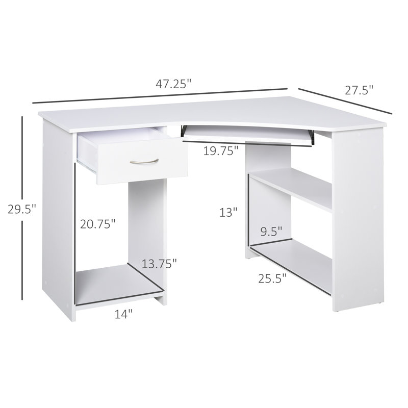 Corner Metal Base Computer Desk