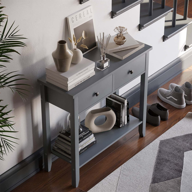 Annam Console Table, 74cm H x 80cm W x 30cm D, Grey