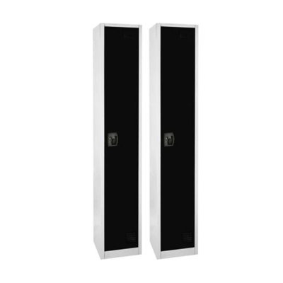 Casier à clé unique en acier 72 po x 12 po x 12 po à 1 porte - Rangement pour employés, étudiants, salle de sport, lieu de travail - Comprend une tablette, des crochets, une ventilation et un porte-carte - Assemblage facile