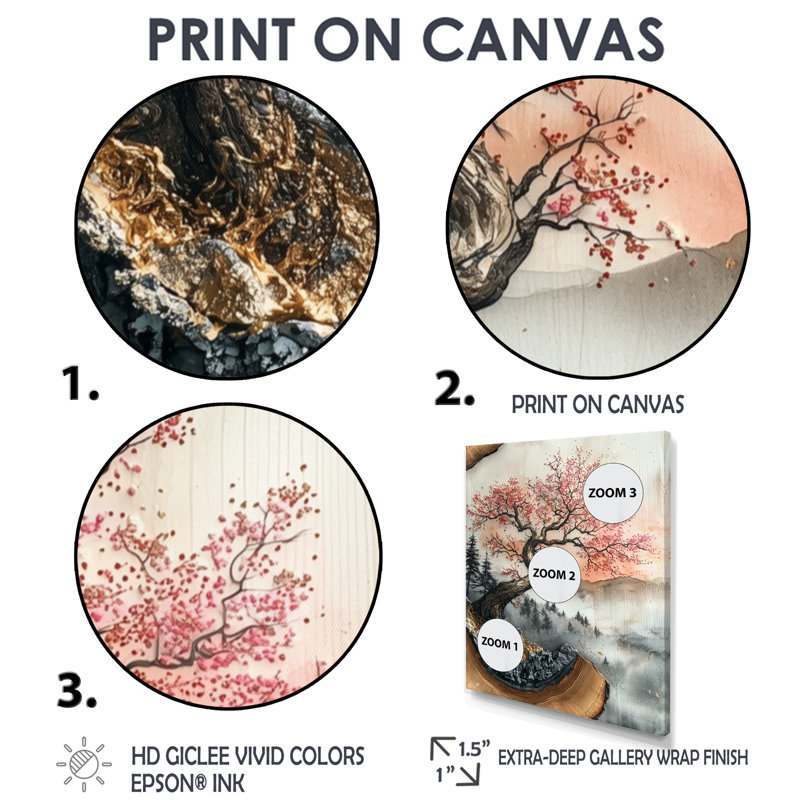 Henry I - impressions sur toile florales, Noir, Impression encadrée flottante, H 20 po x l 12 po
