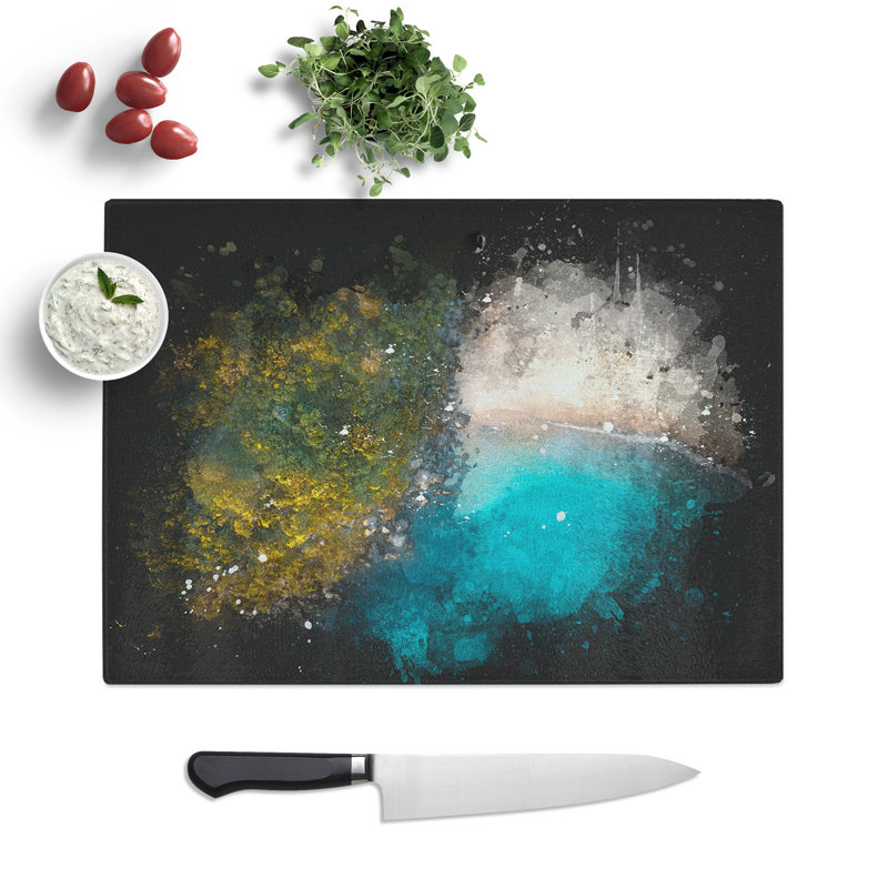 Forest Beach Paint Splash Chopping Board, 0.4cm H x 28.5cm W x 39cm L