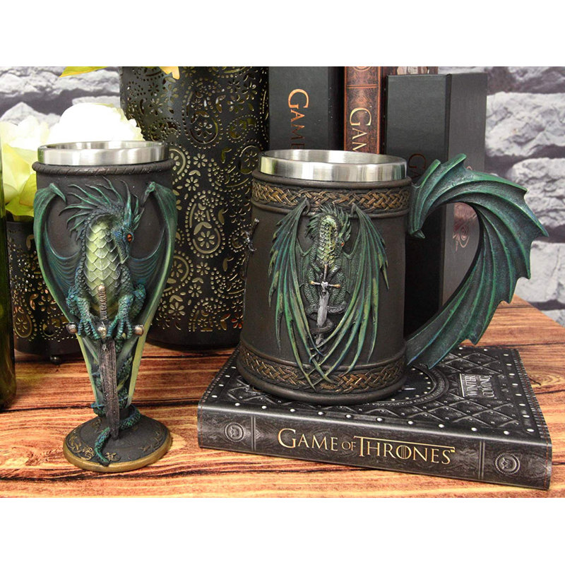 Ponston 14 oz. Stainless Steel Goblet and Moscow Mule Mug