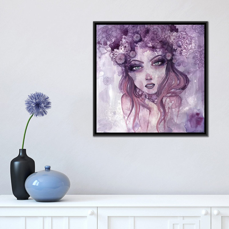 « cher cœur », impression sur toile, H 26 po x l 26 po x P 1,5 po, Toile avec cadre noir, Pas de tapis
