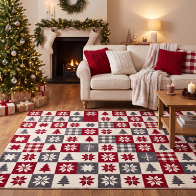 Cotton Washable Geometric Indoor / Outdoor Rug