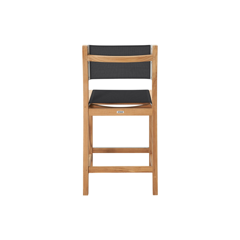 Pearl Teak Outdoor Counter Height Chair, Black