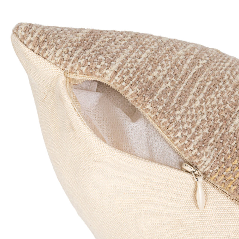 Multicolor Hand-Woven Fabric Abstract Lumbar Pillow
