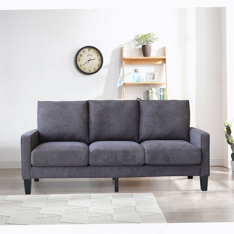Modern Living Room Furniture Sofa in Fabric, Dark Gray