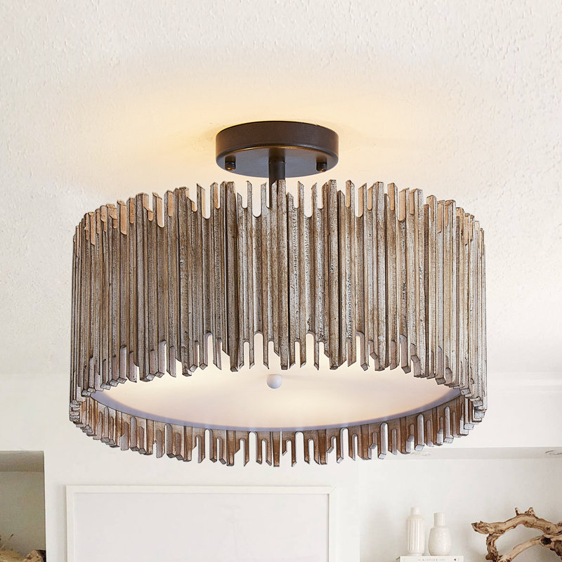 Hardwick 3 - Light 15.5'' Shaded Drum Semi Flush Mount