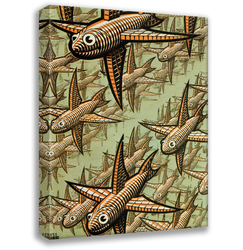Profondeur par M.C.Escher, toile tendue avec châssis, H 24 po x l 17 po