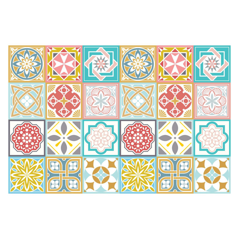 5.91'' W x 5.91'' L PVC Peel and Stick Field Tile