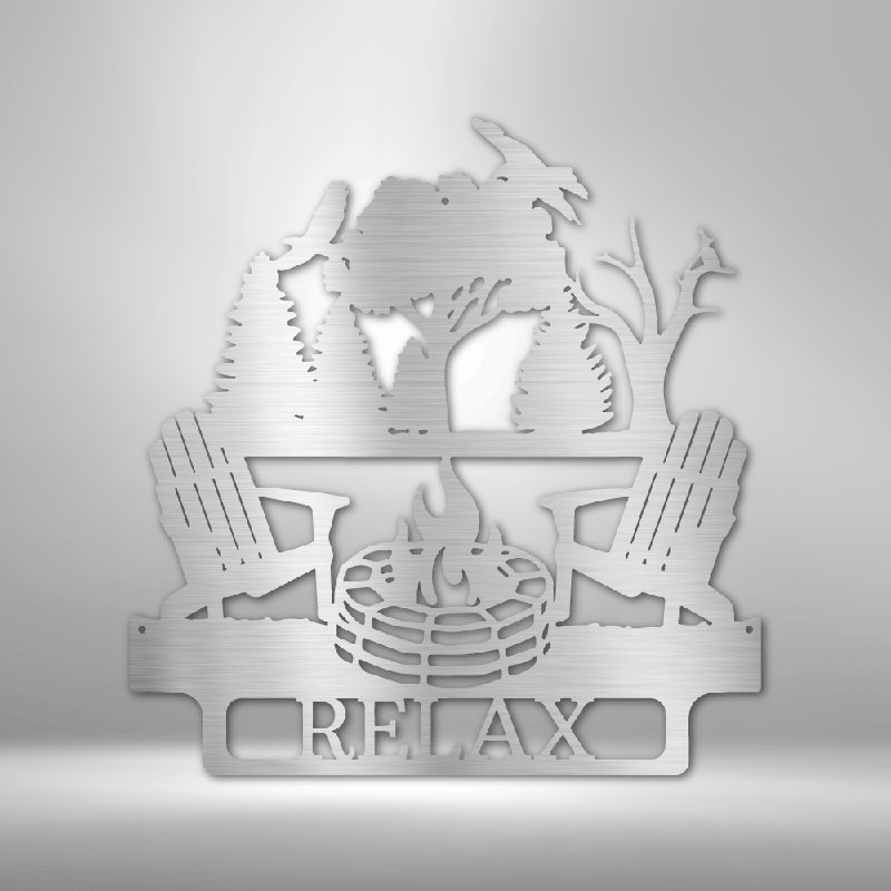 Décoration murale en métal découpé au laser Relax Home, H 34,25 po x l 35,5 po x P 0,5 po, Argent argent