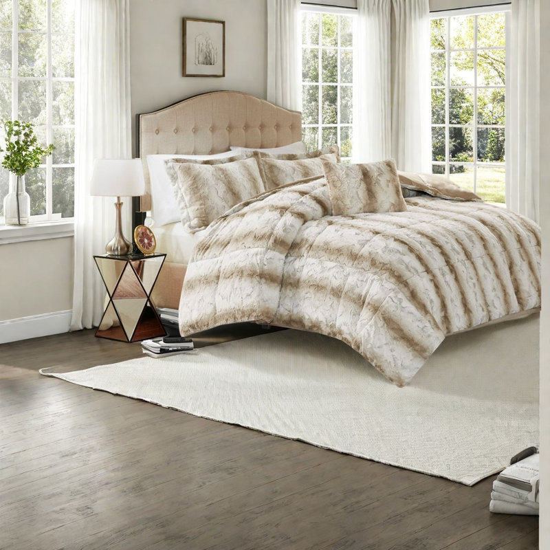 Ensembles de literie luxueux en fausse fourrure, très grand, design moderne et confortable pour la maison